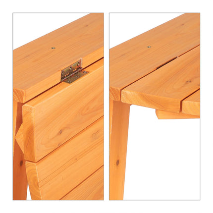 Half-round folding table in wood