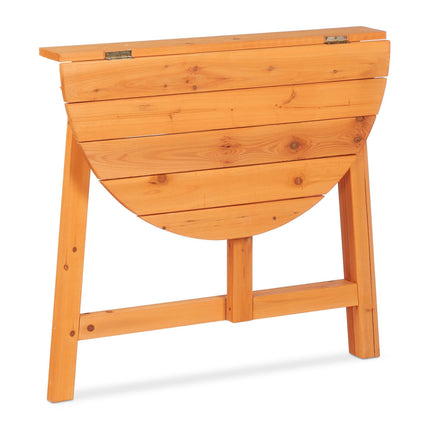 Half-round folding table in wood