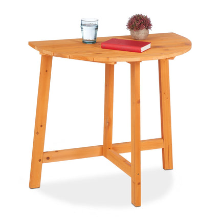 Half-round folding table in wood