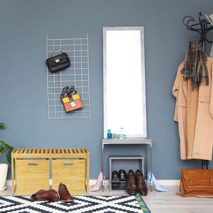 Hall bench with bamboo storage