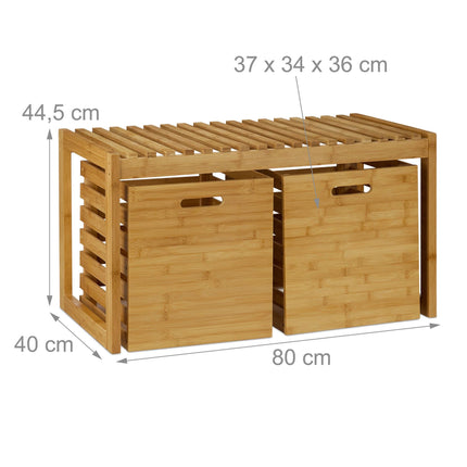 Hall bench with bamboo storage