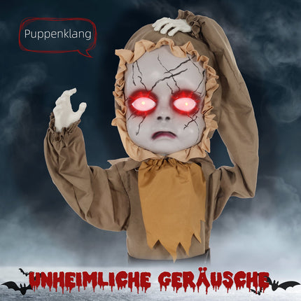 Halloween Animatronic Prop, Jumping Head, Red Eyes