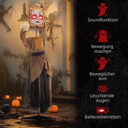 Halloween Animatronic Prop, Jumping Head, Red Eyes
