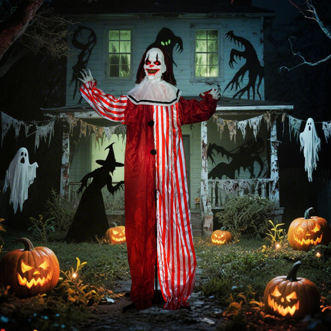 Halloween Clown Decoration, 165 cm, LED Lights, Sound Effects