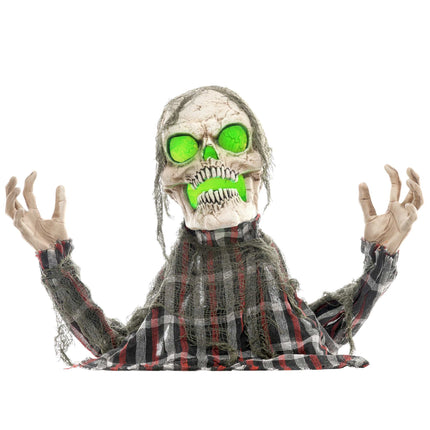 Halloween Groundbreaker Skeleton, Bendable Arms, Glowing Eyes