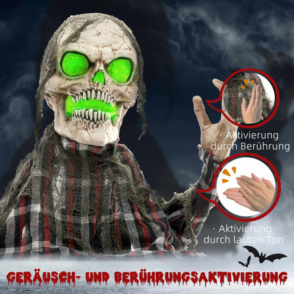 Halloween Groundbreaker Skeleton, Bendable Arms, Glowing Eyes