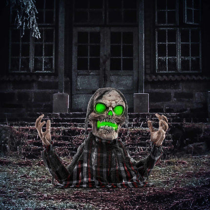 Halloween Groundbreaker Skeleton, Bendable Arms, Glowing Eyes