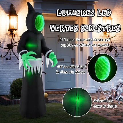 Halloween Inflatable Ghost 245 cm With Green LED Lights