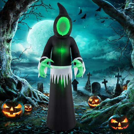 Halloween Inflatable Ghost 245 cm With Green LED Lights