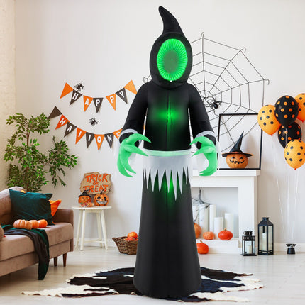 Halloween Inflatable Ghost 245 cm With Green LED Lights