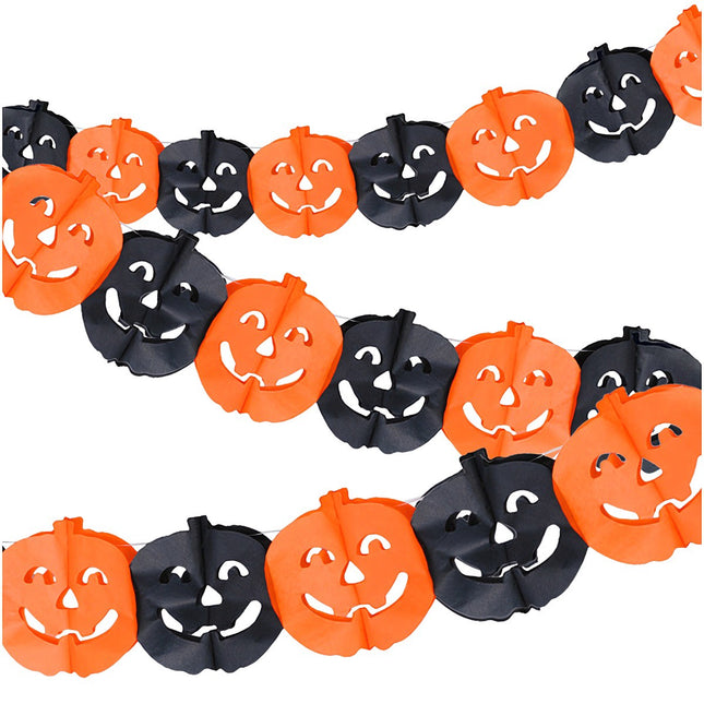 Halloween Pumpkin Garland, 3m Paper Decoration