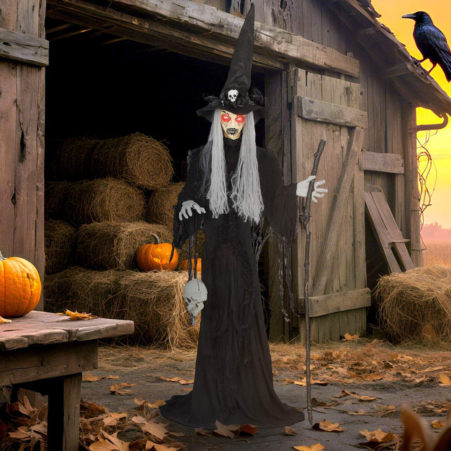 Halloween Witch Decoration, 170 cm, LED Lights, Sound