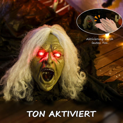 Halloween Zombie Decoration, 183cm with LED Lights & Sound
