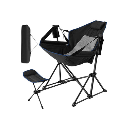 Hammock Camping Chair, Retractable Footrest, Carry Bag