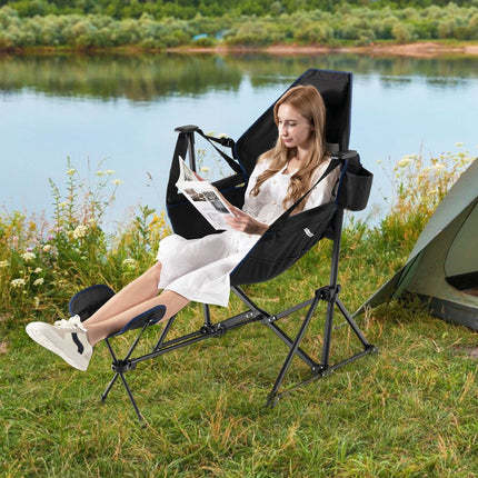 Hammock Camping Chair, Retractable Footrest, Carry Bag