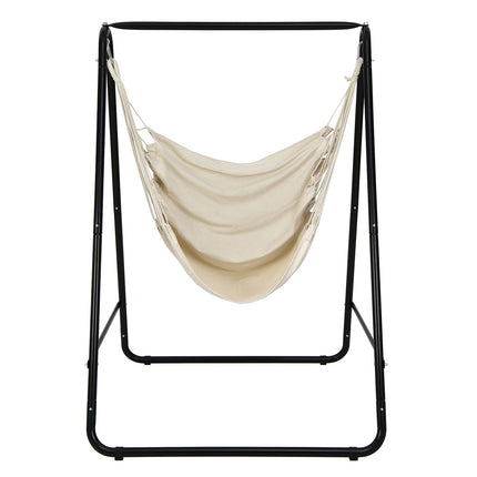 Hammock Chair With Stand, Beige, 120 kg Capacity