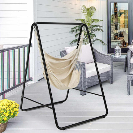 Hammock Chair With Stand, Beige, 120 kg Capacity