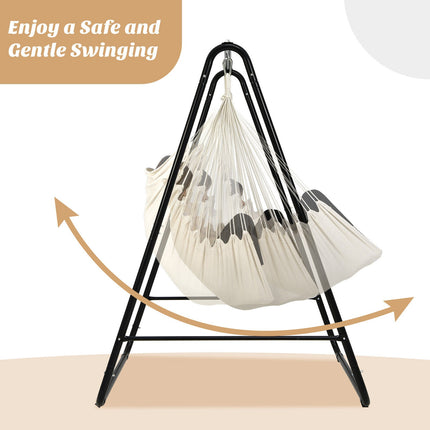 Hammock Chair With Stand, Beige, 120 kg Capacity