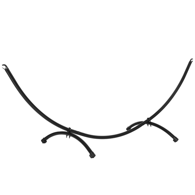 Black steel hammock with pull rope - 300 x 90 x 100 cm