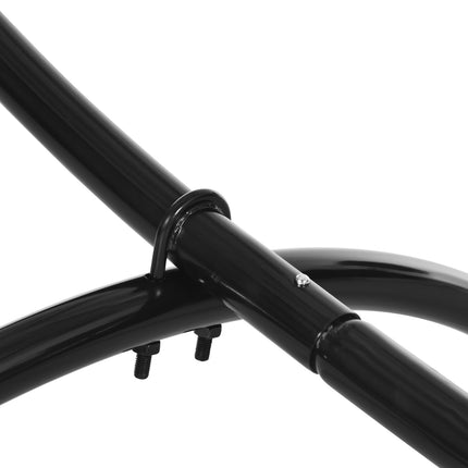 Black steel hammock with pull rope - 300 x 90 x 100 cm