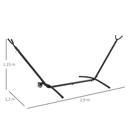 Adjustable steel hammock with wheels, 220 kg load