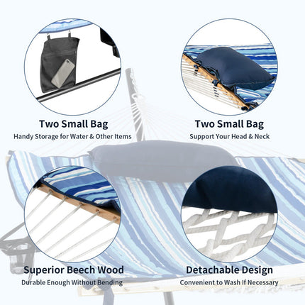 Hammock Stand Set, Steel Frame, Cushion, 200 kg