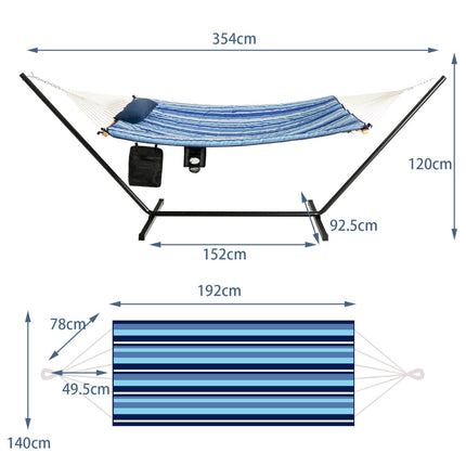 Hammock Stand Set, Steel Frame, Cushion, 200 kg