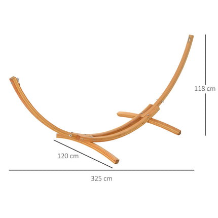 Pine hammock with pull rope, 325 x 120 x 118 cm