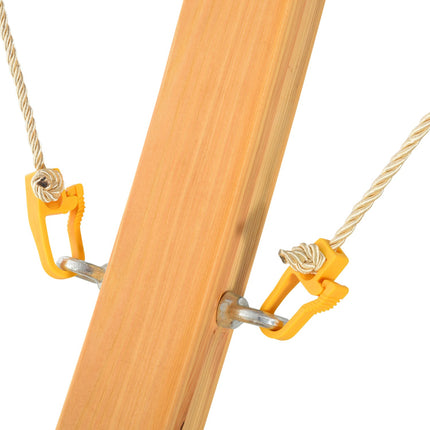 Pine hammock with pull rope, 325 x 120 x 118 cm