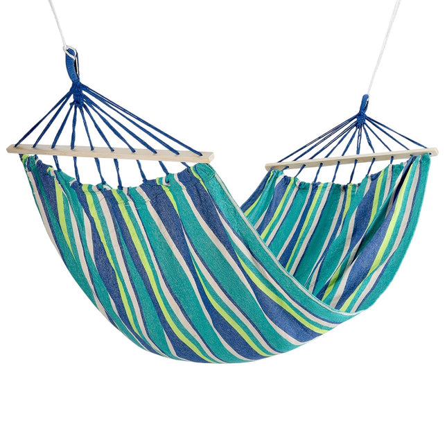 Hammock with 70cm Wooden Beam & Metal Holder, Sea Blue