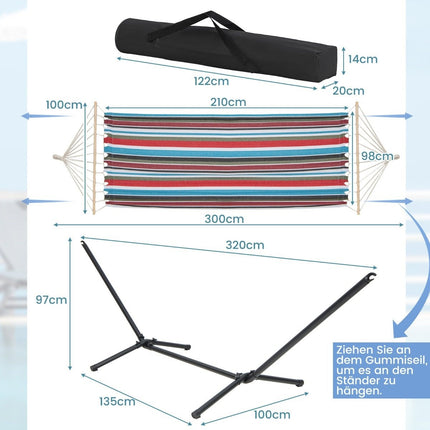 Hammock with Stand & Carry Bag & Soft Sleeping Mat Outdoor Hammock Bed