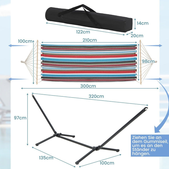 Hammock with Stand & Carry Bag & Soft Sleeping Mat Outdoor Hammock Bed