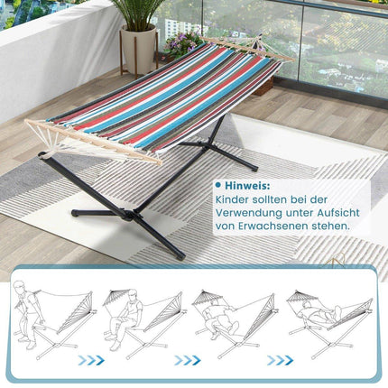 Hammock with Stand & Carry Bag & Soft Sleeping Mat Outdoor Hammock Bed