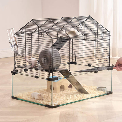 Hamster Cage, 360 View, Ventilated, Water Bottle, 23 in