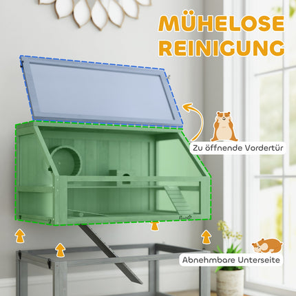 Hamster Cage, 3 Levels, Deep Base, 80x50x76cm, Light Gray