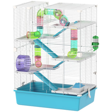 6-story hamster cage with tunnels and accessories, 58x36x81 cm