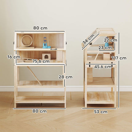Hamster Cage with 3 Levels, Accessories, Easy Clean