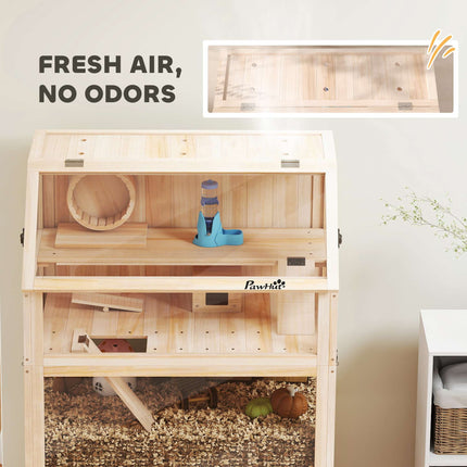 Hamster Cage with 3 Levels, Accessories, Easy Clean