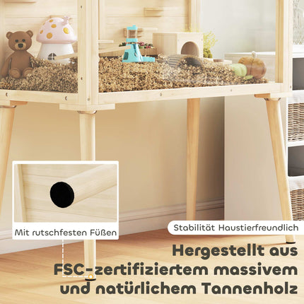 Hamster Cage with Accessories, 110x52x101 cm, Wood/Plastic