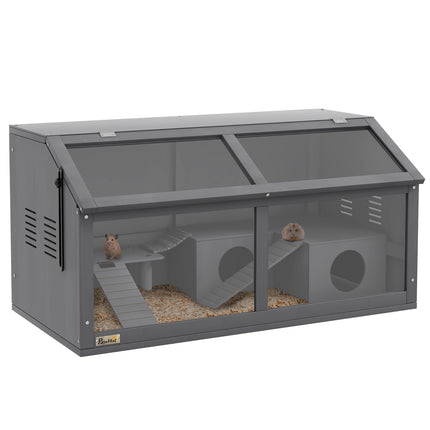 Hamster Cage with Bridge, Hut, and Platform, 85x45x44 cm