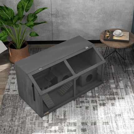 Hamster Cage with Bridge, Hut, and Platform, 85x45x44 cm