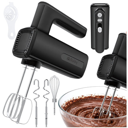 Hand Mixer 800W with 5 Speeds and Turbo, 2 Whisks, 2 Dough Hooks, BPA Free