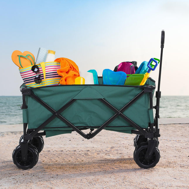 Folding metal garden cart - 360° telescopic handle, 20 kg capacity