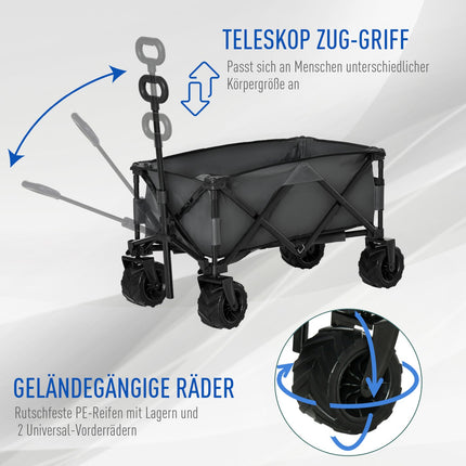 Collapsible garden cart with 360° swivel, 20 kg capacity
