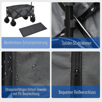 Collapsible garden cart with 360° swivel, 20 kg capacity