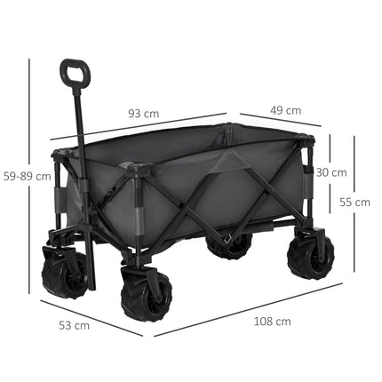 Collapsible garden cart with 360° swivel, 20 kg capacity