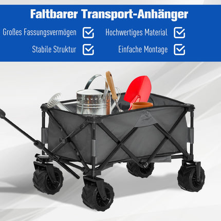 Collapsible garden cart with 360° swivel, 20 kg capacity