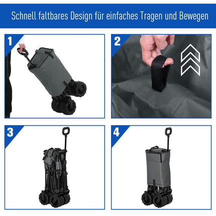 Collapsible garden cart with 360° swivel, 20 kg capacity