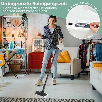 Handheld Pressurized Steam Cleaner, 1400W, 400ml Tank