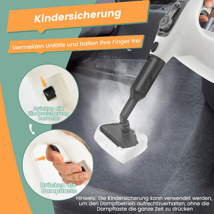 Handheld Pressurized Steam Cleaner, 1400W, 400ml Tank